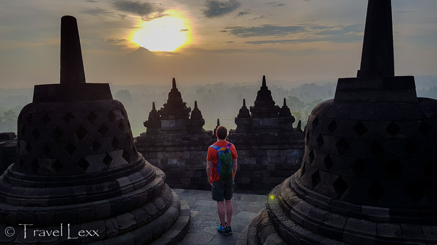 Start early when travelling alone to experience moments like the sunrise at Borobudur, Indonesia